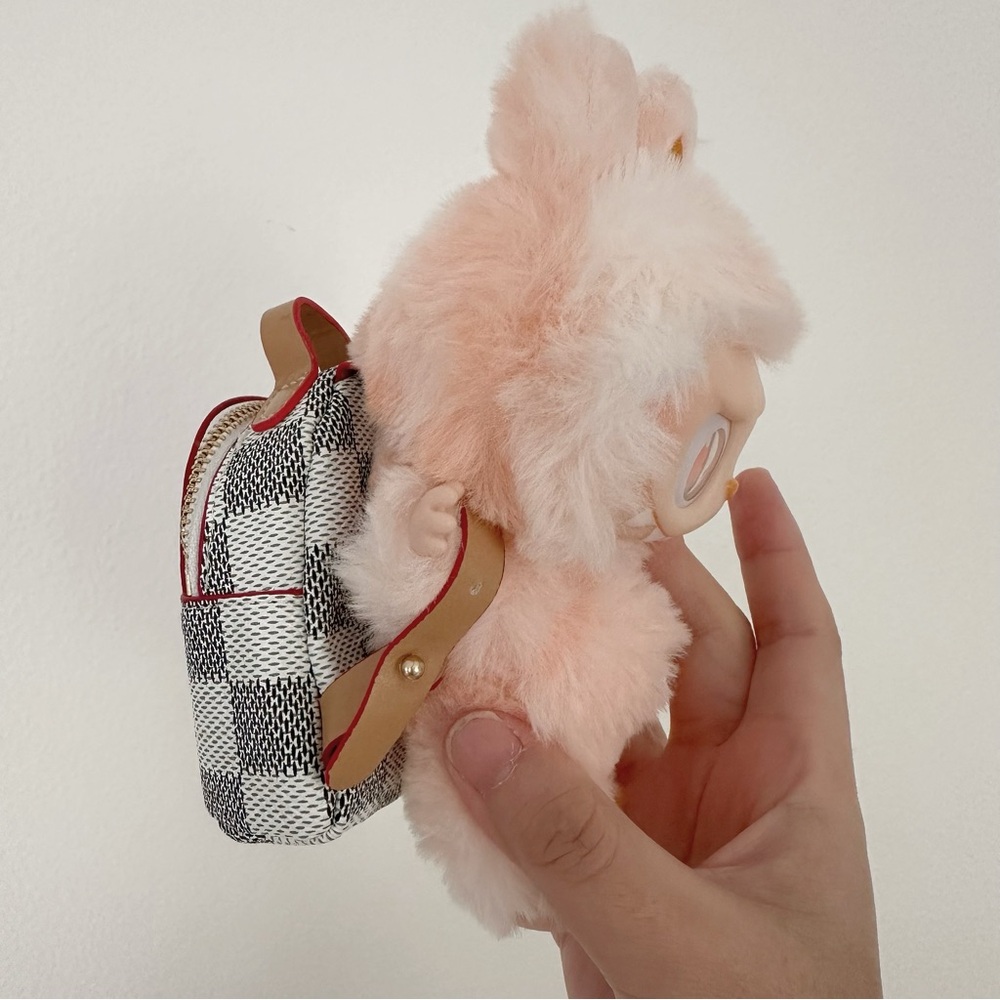 Checkered Backpack Charm Cute Keychain Purse - image 8